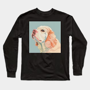 Retro Clumber Spaniel: Pastel Pup Revival Long Sleeve T-Shirt